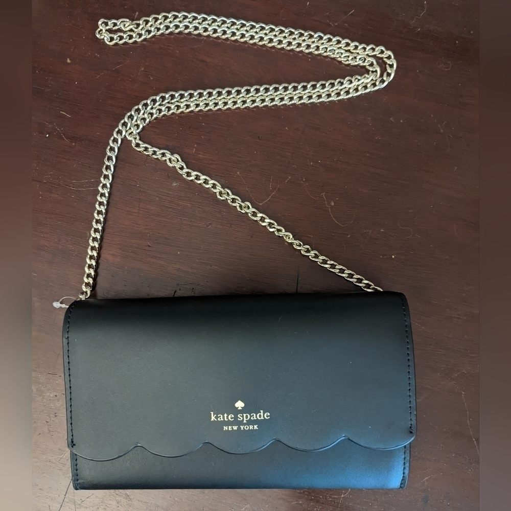 NWT KATE SPADE Smooth Leather Wallet on Chain Handbag Purse